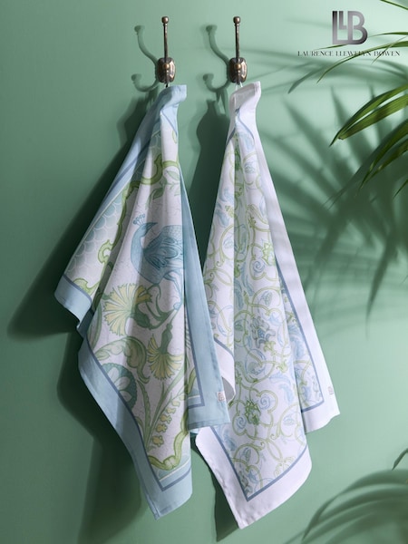 Laurence Llewelyn-Bowen 2 Pack Green Palm Print Court Tea Towels (W81907) | € 25