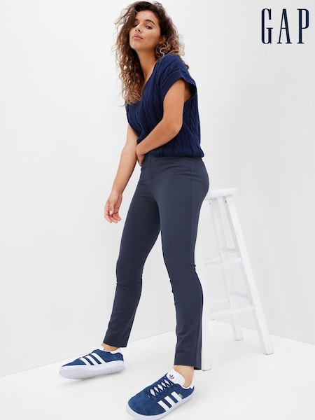 Gap Navy Blue Mid Waisted Skinny Fit Ankle Trousers (W82258) | €46