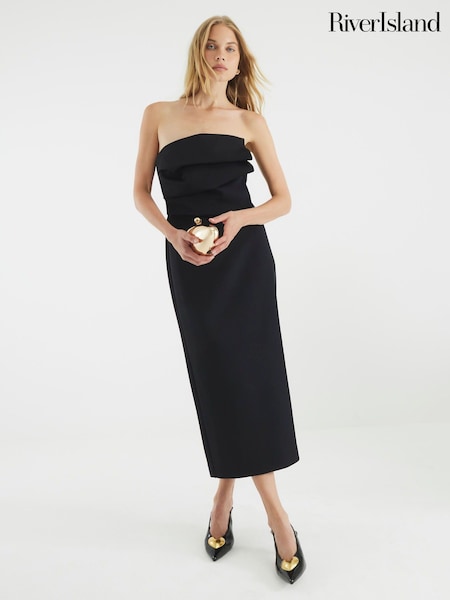 River Island Sculpted Tailored Column Dress (W82277) | R$ 710