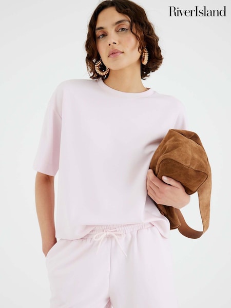 River Island Pink Clean Premium Boxy T-Shirt (W82285) | €33