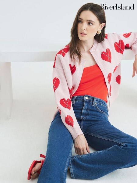 River Island Heart Cardigan (W82308) | R$ 435