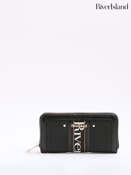 River Island Black Webbing Logo Purse (W82316) | €28