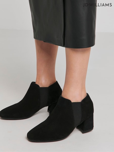 JD Williams Black Wide Fit Heavenly Soles Block Heel Trouser Shoes Boots (W82436) | €69