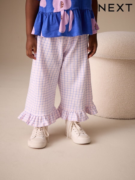 Carouri roz/albastre - Wide Leg Frill Trousers (3mths-7yrs) (W82448) | 60 LEI - 74 LEI
