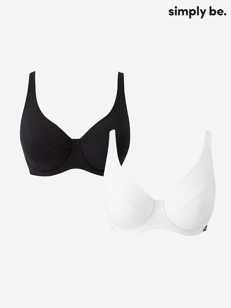 Simply Be Black Slimma Wired Full Cup Bras 2 Pack (W82481) | €37