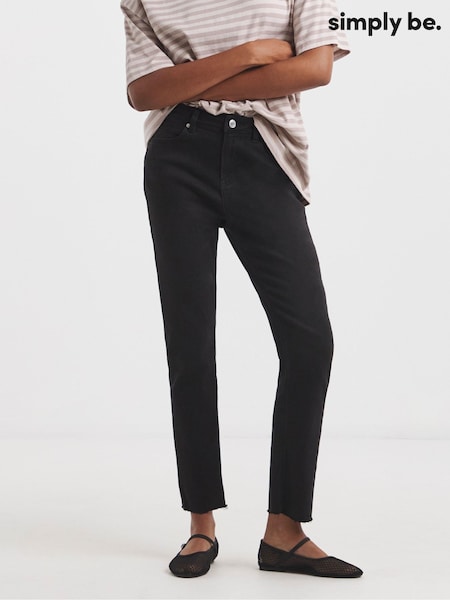 Simply Be Black Authentic Finish Ankle Grazer Jeans (W82482) | €51