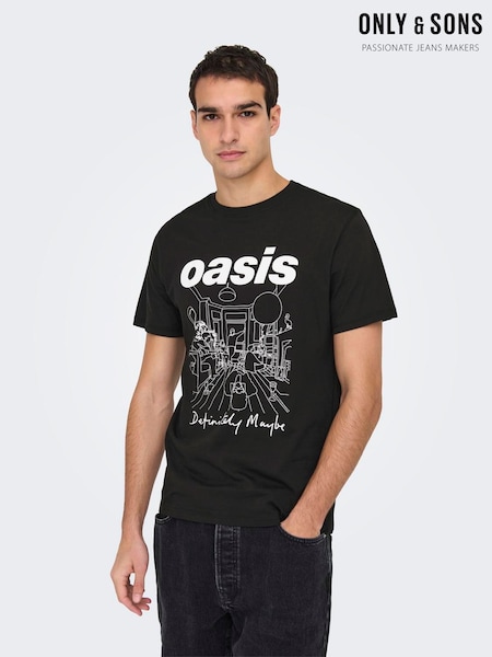 Only & Sons Black Relaxed Fit Oasis T-Shirt (W82536) | €31