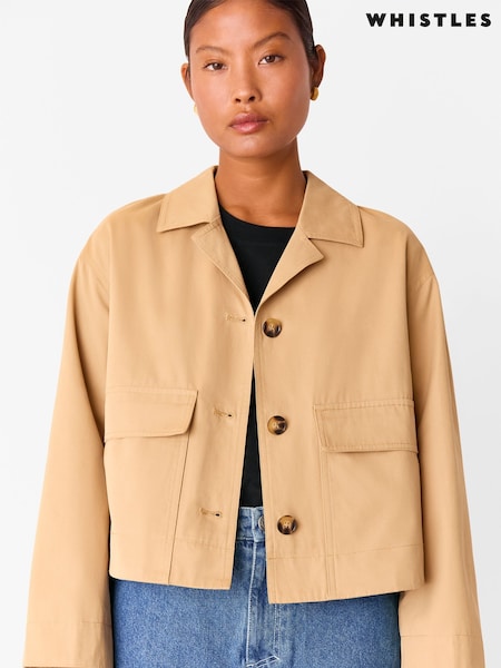 Whistles Nude Petite Short Cotton Trench Jacket (W82649) | €178