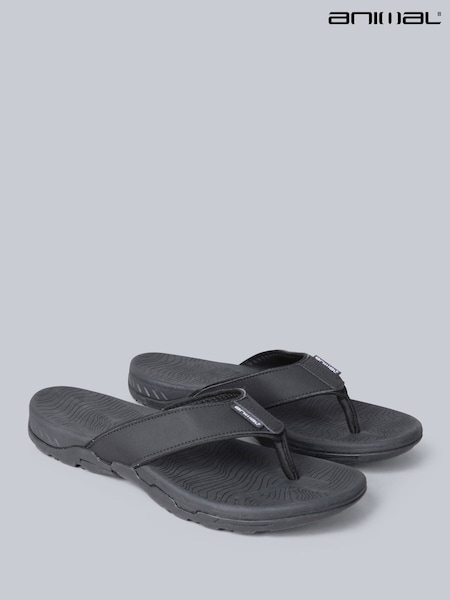 Animal Black Mens Fader Flip Flops (W82659) | AZN 125