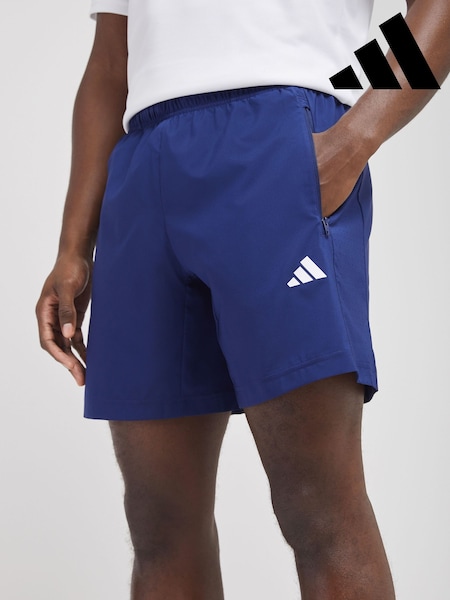 adidas Dark Blue Workout Essentials Base Woven Shorts (W82671) | AED134