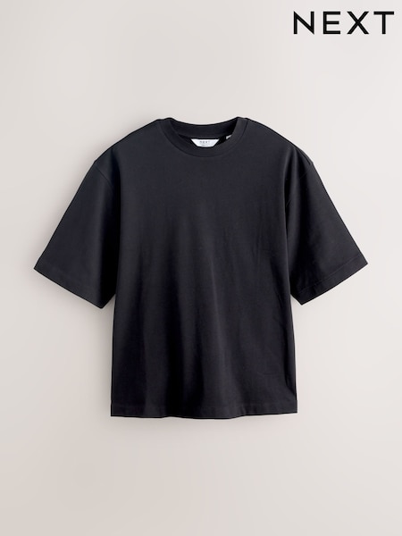 Black Boxy Heavyweight T-Shirt (W82682) | AED70