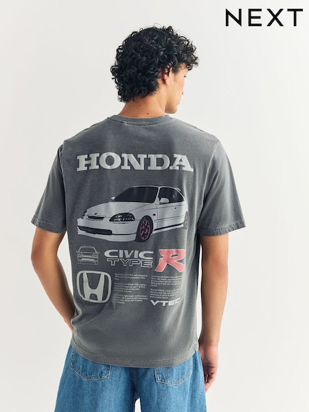Grey Honda Civic Type R Hot Hatch Car Graphic T-Shirt (W82847) | 124 QAR