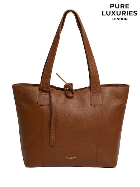 Pure Luxuries London Windsor Leather Brown Tote Bag (W82913) | R$ 485