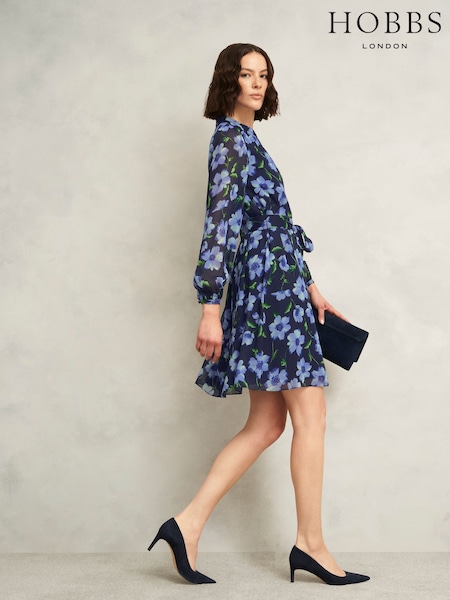 Hobbs Blue Gracie Dress (W82935) | €178