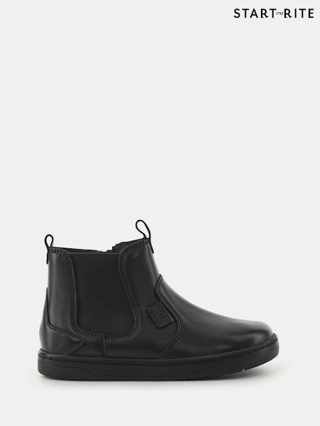 Start-Rite Kids Energy Zip Up Chelsea Inspired Ankle Black Boots (W82947) | €63