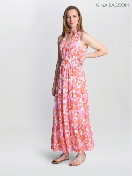 Gina Bacconi Orange Roweena Summer Dress (W82984) | €217