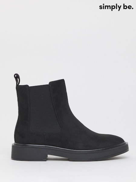 Simply Be Light Black Standard Fit Classic Chelsea Boots (W83060) | €45