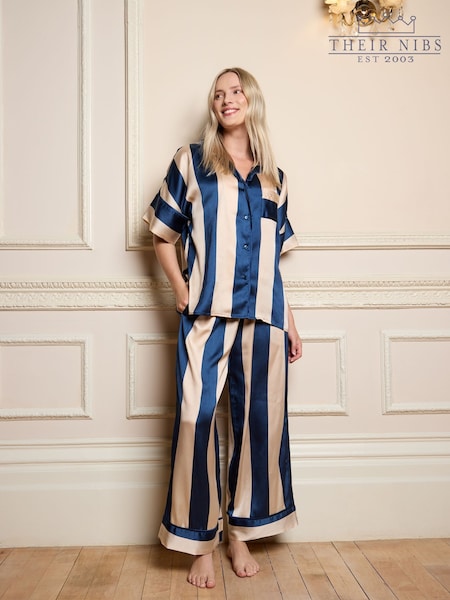 Their Nibs Stripe Satin Oversized Long Pyjamas Set (W83066) | 72 €