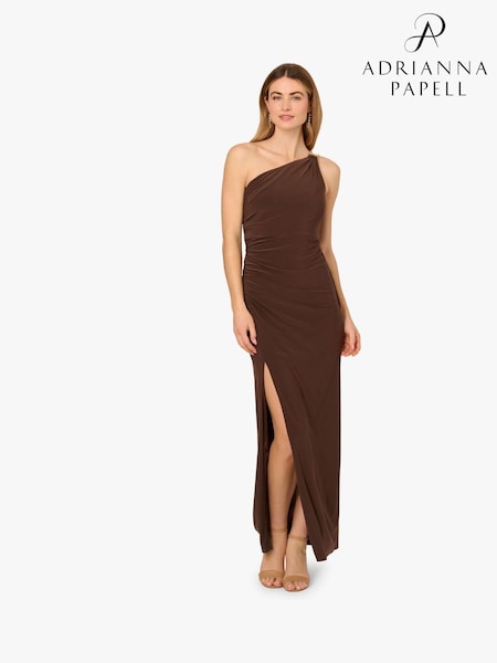 Adrianna Papell Jersey Column Brown Gown (W83203) | €228