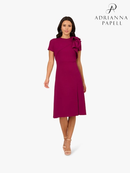 Adrianna Papell Purple Ruffle Bodice Midi Dress (W83208) | €178