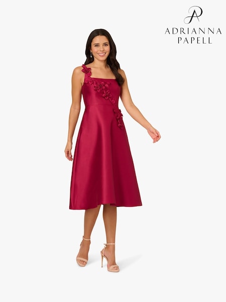 Adrianna Papell Red Mikado Petal Dress (W83215) | €330