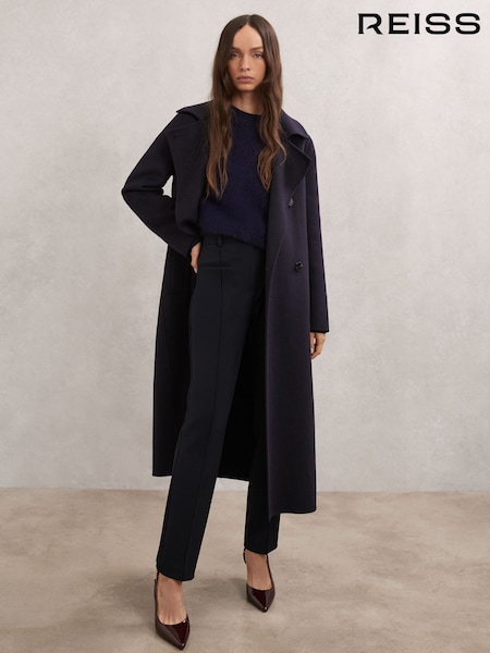 Reiss Blue Norla Pintuck Tapered Trousers (W83343) | €198