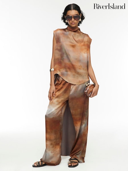 River Island Brown Ombre Pull On Trousers (W83378) | €77