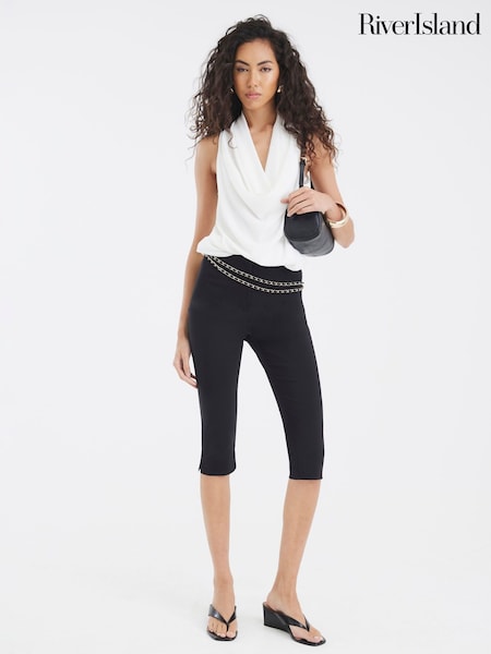 River Island White Drape Cowl Neck Top (W83382) | R$ 285