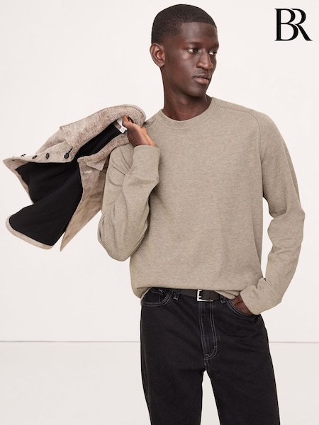 Banana Republic Beige Slub Double-Knit Crew-Neck T-Shirt (W83487) | €92