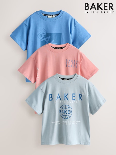 Baker by Ted Baker 3 Pack Graphic Print T-Shirts (W83493) | AED191 - AED227