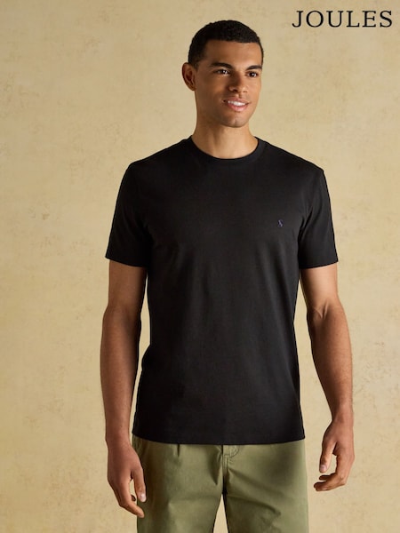 Joules Everyday Black Crew Neck Cotton T-Shirt (W83506) | $36