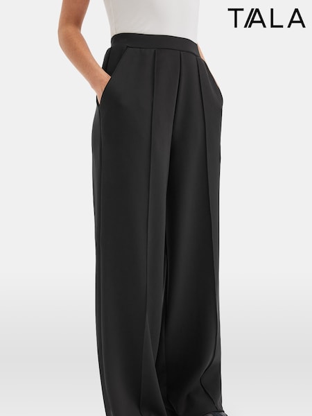 TALA Black SoftSmart Elevated Wide Leg Joggers (W83644) | R$ 690