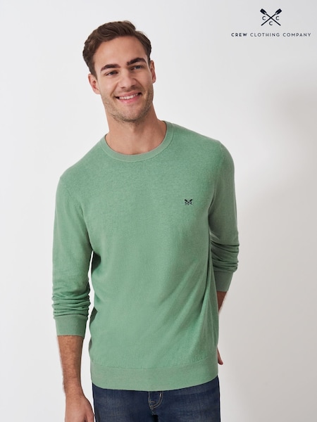 Crew Clothing Green Cotton & Linen Jumper (W83649) | R$ 590