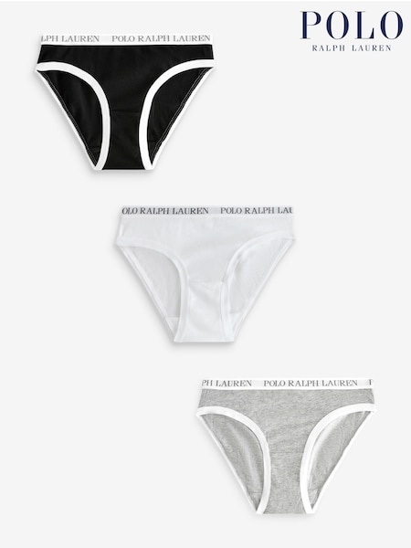 Polo Ralph Lauren Solid Bikinis 3 Pack With Logo Waistband (W83671) | € 46