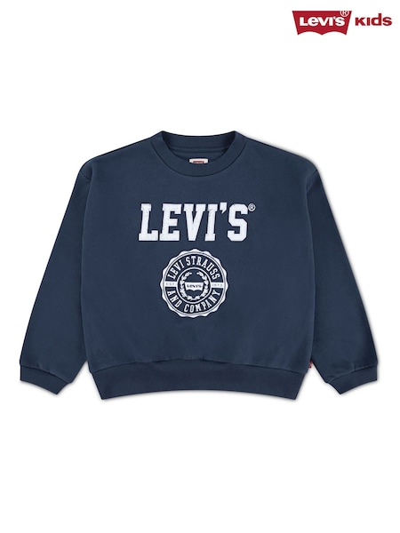 Levi's® Blue Collegiate Logo Crew Neck Sweater (W83739) | €40 - €46