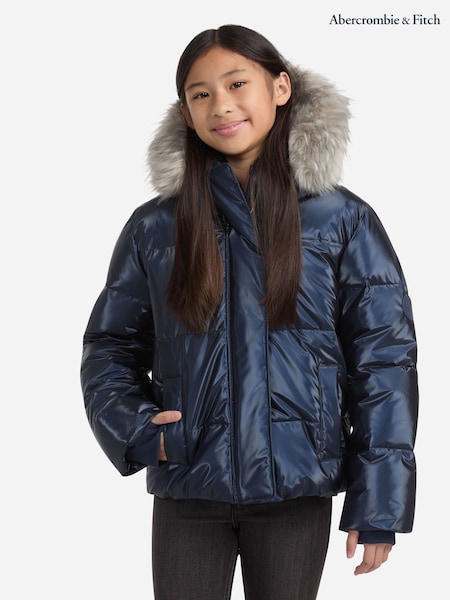 Abercrombie & Fitch Blue Shiny Puffer Jacket (W83792) | €179