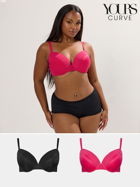 Yours Curve Red Burnout Stripe T-Shirt Bras 2 Pack (W83807) | €45