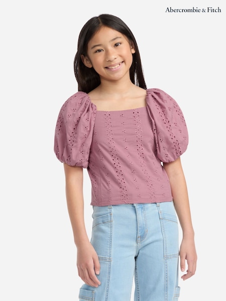 Abercrombie & Fitch Pink Puff Sleeve Top (W83810) | €53