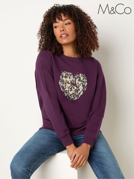 M&Co Animal Print Heart Sweat Top (W83825) | 45 €