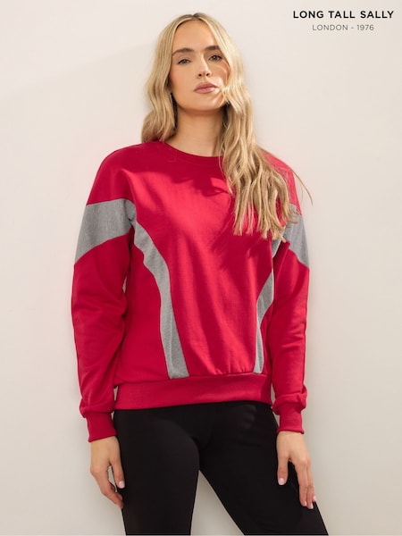 Long Tall Sally Red Colour Block Sweatshirt (W83839) | €34