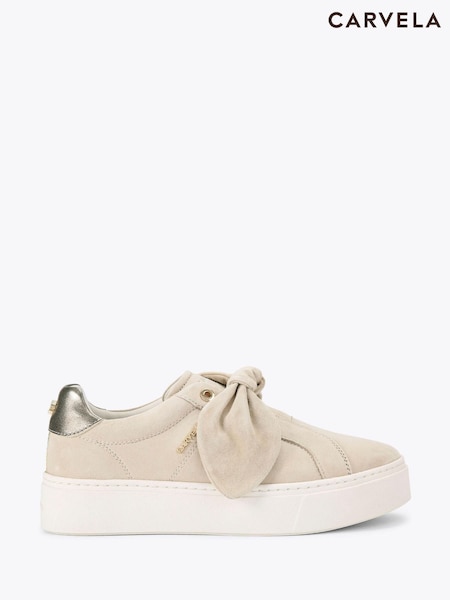 Carvela Cream Chiara Bow Trainers (W83886) | R$ 1.470