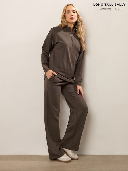 Long Tall Sally Brown Wide Fit Wide Leg Joggers (W83986) | R$ 285