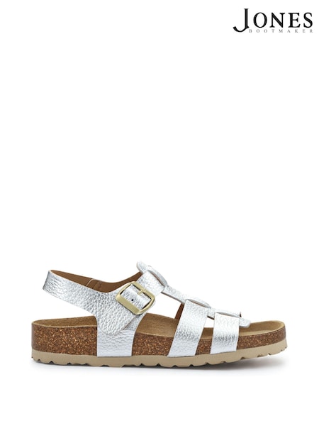Jones Bootmaker Silver Jean Leather Sandals (W84041) | €99