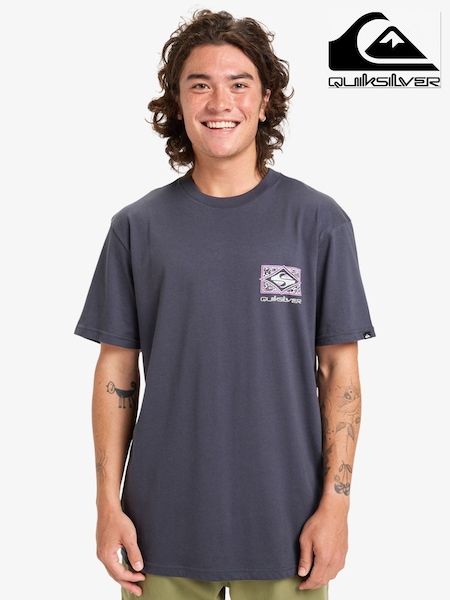 Quiksilver Blue Evo Youth Crisis Backprint Graphic Logo Short Sleeve T-Shirt (W84076) | 134 QAR