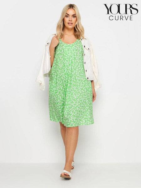 Verde - Yours Curve Floral Ditsy Pocket Dress (W84116) | R$ 285