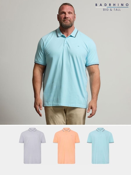 BadRhino Big & Tall Pique Polo Shirts 3 Pack (W84141) | 335 LEI