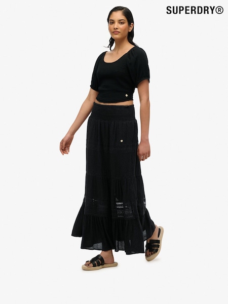 Superdry Black Ibiza Maxi Skirt (W84159) | €83