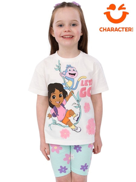 Character White Dora T-Shirt And Shorts Set (W84242) | AED129