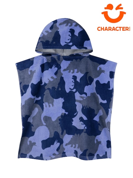 Character Blue Harry Bear Dino Towel Poncho (W84250) | €19