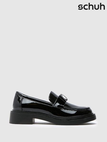 Schuh Lidia Patent Bow Black Loafers (W84403) | €44